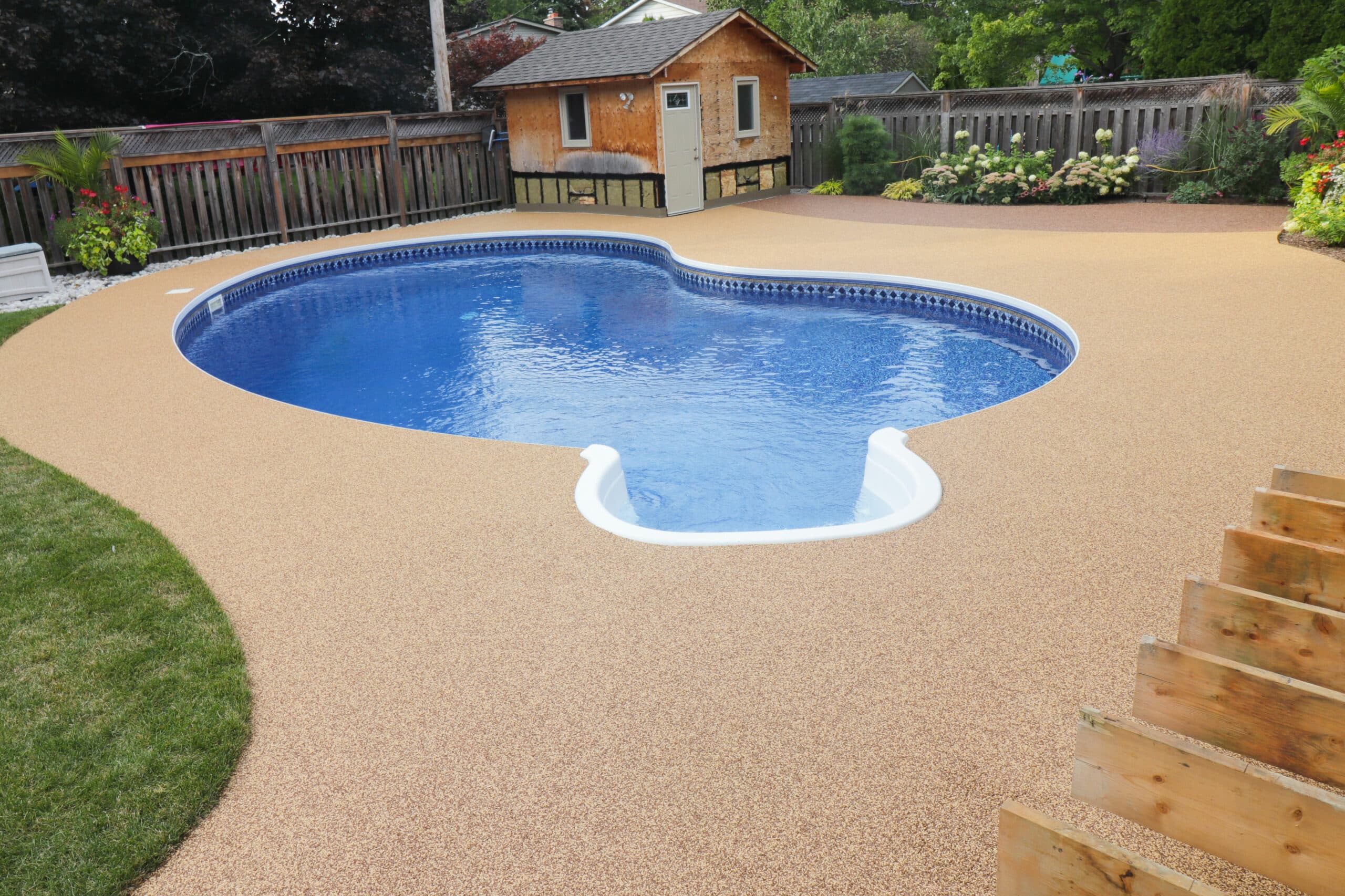 Softroc pool deck surfacing installation